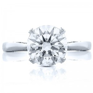 HT2625RD9 RoyalT Platinum Round Engagement Ring 2.75