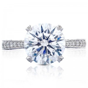 HT2626RD10 RoyalT Platinum Round Engagement Ring 3.5