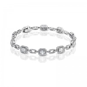 LB2060 18 Karat White Gold Diamond Bracelet
