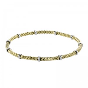 LB2547-Y Jewelry Gold Fancy Link Bracelet In 18 Karat White & Yellow Gold