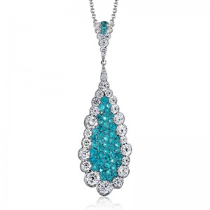LP4311-A Tourmaline & Diamond Pendant In 18 Karat White Gold