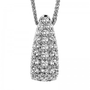 LP4886 Dome Diamond Pendant In 18 Karat White Gold
