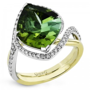 LR3377-A-778592 Tourmaline & Diamond Ring In 18 Karat White & Yellow Gold