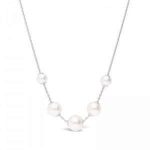 MPQ10082AXXW Pearls in Motion White Gold Akoya Pearl Station Necklace