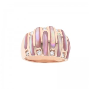 NRCF913MP Rose Gold Diamond and Pink Mother of Pearl Ring