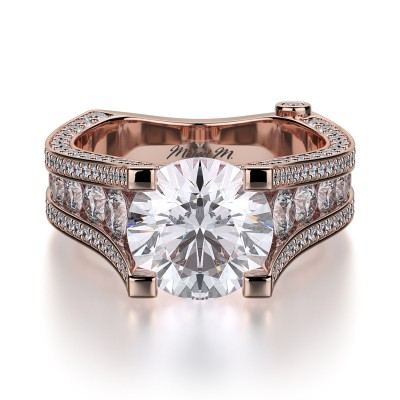 R302-1 Strada White Gold Round Engagement Ring 0.75
