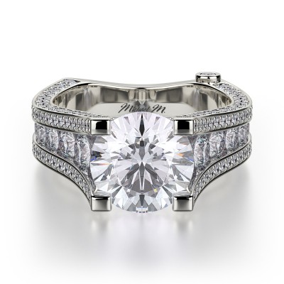 R302-1 Strada White Gold Round Engagement Ring 0.75