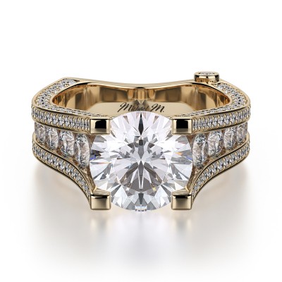 R302-1 Strada White Gold Round Engagement Ring 0.75
