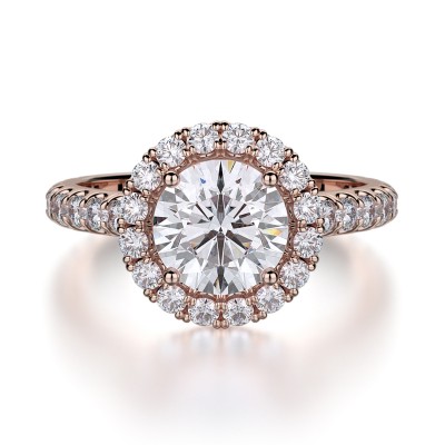 R320-1 Europa White Gold Round Engagement Ring 0.75