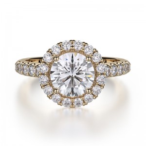 R320-1.5 Europa Yellow Gold Round Engagement Ring 1.25