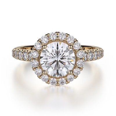 R320-1 Europa White Gold Round Engagement Ring 0.75