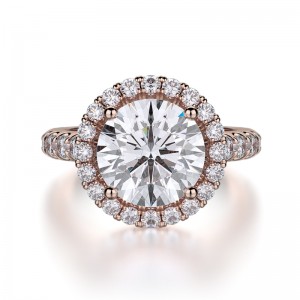 R320L-3 Europa Rose Gold Round Engagement Ring 2.5