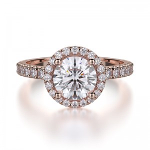 R320S-1 Europa Rose Gold Round Engagement Ring 0.75