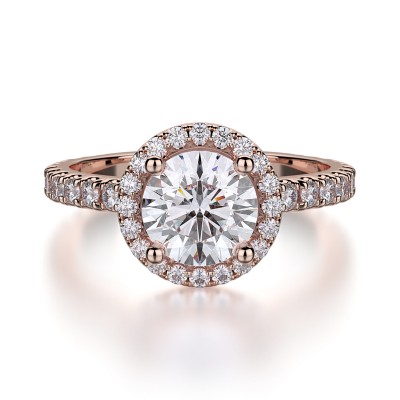R320S-1 Europa White Gold Round Engagement Ring 0.75