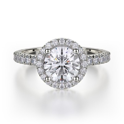 R320S-1 Europa White Gold Round Engagement Ring 0.75