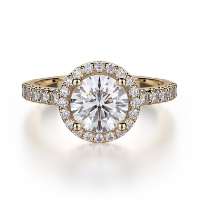 R320S-1 Europa White Gold Round Engagement Ring 0.75