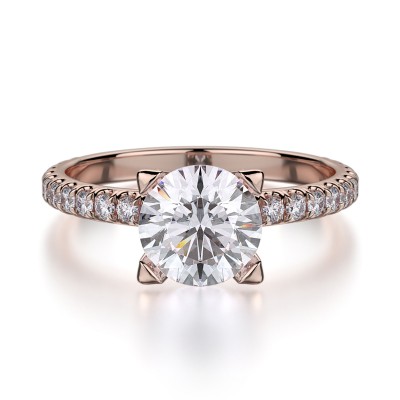 R371-1 Europa White Gold Round Engagement Ring 0.75