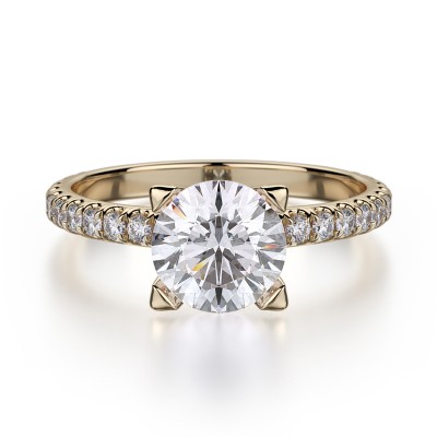 R371-1 Europa White Gold Round Engagement Ring 0.75