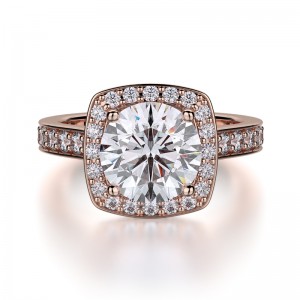 R378-2 Love Rose Gold Round Engagement Ring 1.5