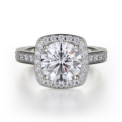 R378-3 Love Yellow Gold Round Engagement Ring 2.5