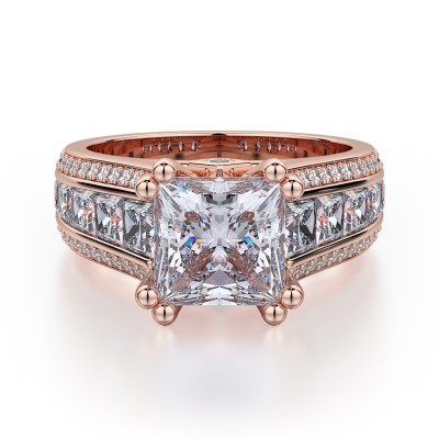 R401-2 Princess White Gold Princess Cut Engagement Ring 1.5