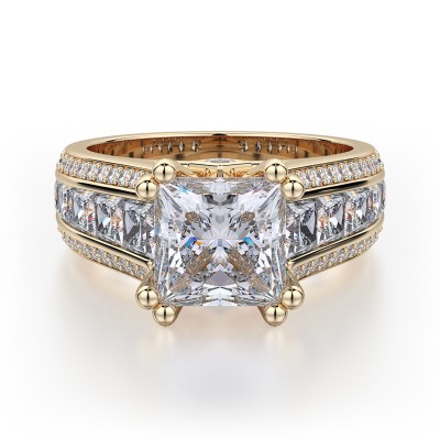 R401-2 Princess White Gold Princess Cut Engagement Ring 1.5