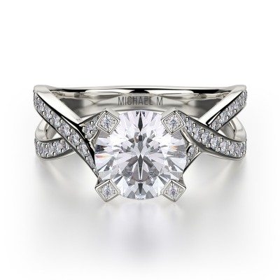 R411-3 Love Rose Gold Round Engagement Ring 2.5