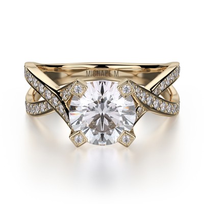 R411-3 Love Rose Gold Round Engagement Ring 2.5