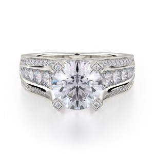 R416-2 Stella Platinum Round Engagement Ring 1.5