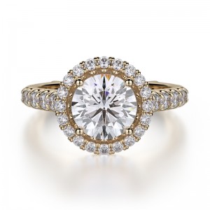 R440-0.75 Europa Yellow Gold Round Engagement Ring 0.55