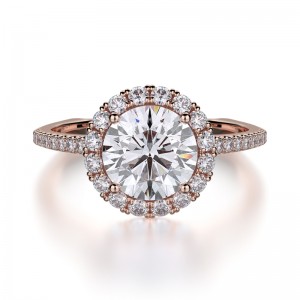 R440S-1 Europa Rose Gold Round Engagement Ring 0.75