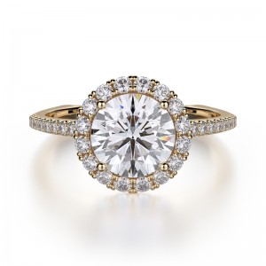 R440S-1 Europa Yellow Gold Round Engagement Ring 0.75