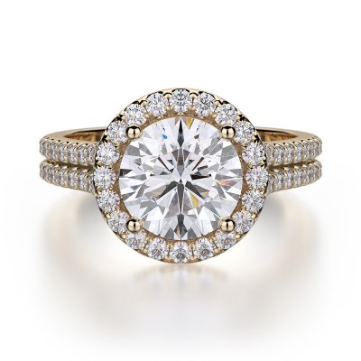 R456-1 Europa White Gold Round Engagement Ring 0.75