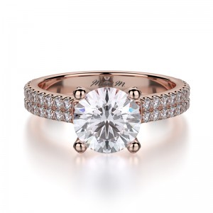 R483-2 Europa Rose Gold Round Engagement Ring 1.75
