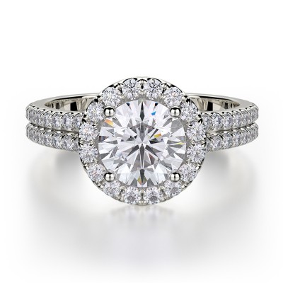 R490-0.75 Europa Rose Gold Round Engagement Ring 0.55