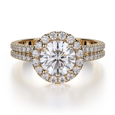 R490-0.75 Europa Rose Gold Round Engagement Ring 0.55
