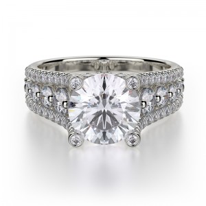 R513-1 Stella Platinum Round Engagement Ring 0.75