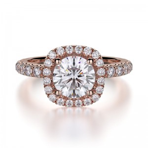 R536-1 Europa Rose Gold Round Engagement Ring 0.75