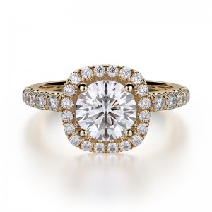 R536-1.5 Europa Yellow Gold Round Engagement Ring 1.25