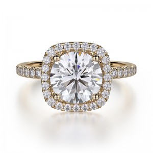 R536S-1 Europa Yellow Gold Round Engagement Ring 0.75