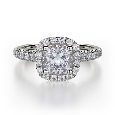 R559-0.75 Europa White Gold Cushion Cut Engagement Ring 0.55