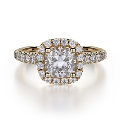 R559-0.75 Europa White Gold Cushion Cut Engagement Ring 0.55