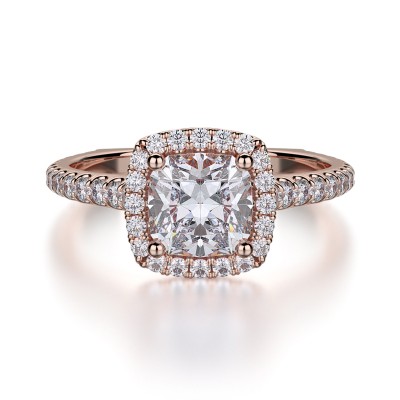 R559S-1 Europa White Gold Cushion Cut Engagement Ring 0.75