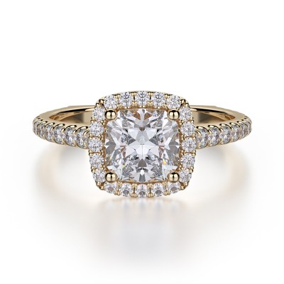 R559S-1 Europa White Gold Cushion Cut Engagement Ring 0.75