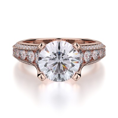 R655-2 Stella White Gold Round Engagement Ring 1.75