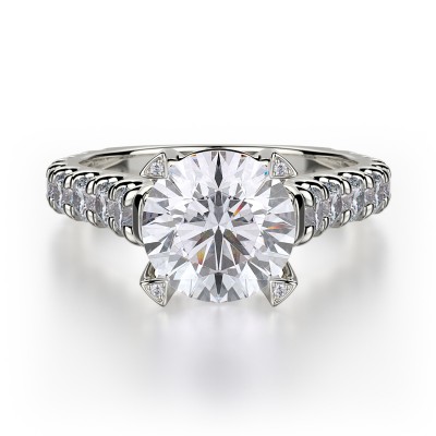 R655-2 Stella White Gold Round Engagement Ring 1.75