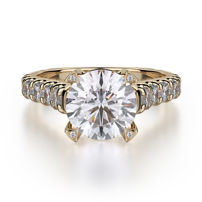 R655-2 Stella White Gold Round Engagement Ring 1.75