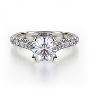 R655S-1 Stella Platinum Round Engagement Ring 0.75