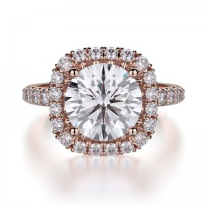 R660-2 Europa Rose Gold Round Engagement Ring 1.75