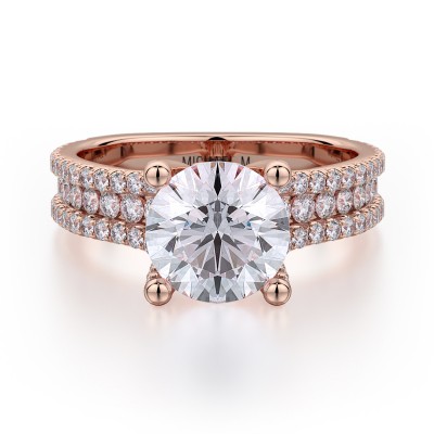 R671-1.5 Strada White Gold Round Engagement Ring 1.25